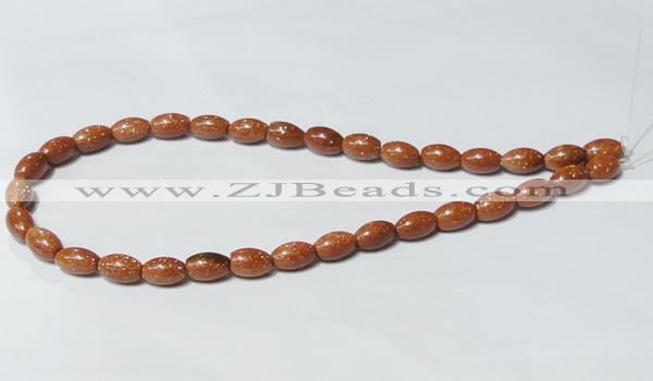 CGS70 15.5 inches 8*12mm rice goldstone beads wholesale