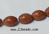 CGS71 15.5 inches 10*14mm rice goldstone beads wholesale