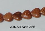 CGS81 15.5 inches 10*10mm heart goldstone beads wholesale