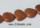 CGS83 15.5 inches 14*14mm heart goldstone beads wholesale