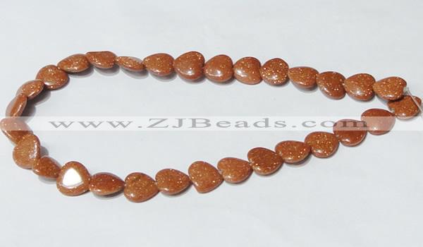 CGS83 15.5 inches 14*14mm heart goldstone beads wholesale