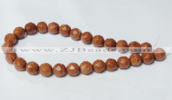 CGS89 15.5 inches 16mm faceted round goldstone beads wholesale