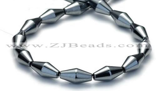 CHE07 16 inches 8*16mm bicone shape hematite beads Wholesale