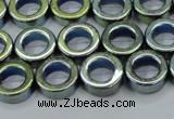 CHE1018 15.5 inches 12mm donut plated hematite beads wholesale