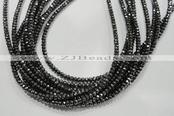 CHE102 15.5 inches 3*4mm faceted rondelle hematite beads wholesale