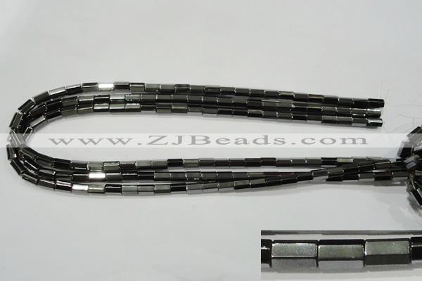 CHE126 15.5 inches 5*8mm faceted tube hematite beads wholesale