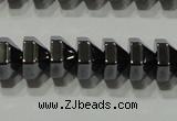 CHE135 15.5 inches 5*8mm pyramid hematite beads wholesale