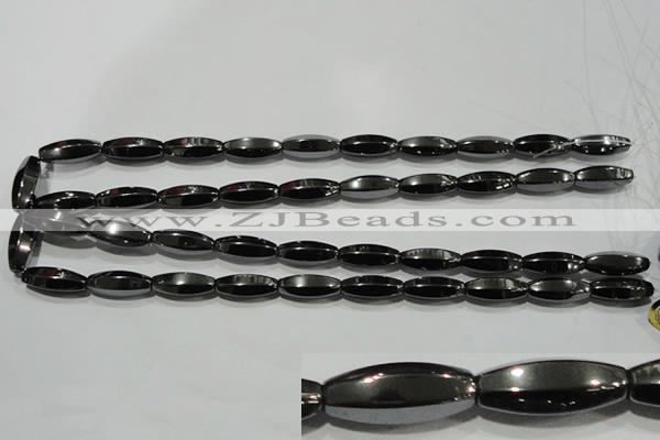 CHE141 15.5 inches 8*20mm faceted rice hematite beads wholesale