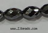 CHE145 15.5 inches 8*12mm faceted rice hematite beads wholesale