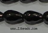 CHE155 15.5 inches 8*12mm faceted teardrop hematite beads