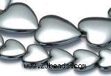 CHE16 16 inches 16mm & 25mm heart shape hematite beads Wholesale