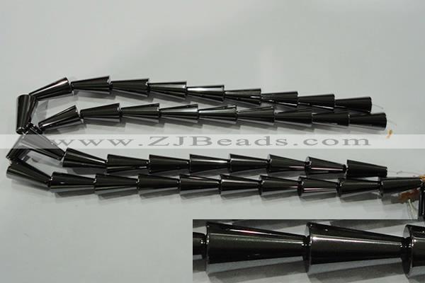 CHE171 15.5 inches 10*20mm cone hematite beads wholesale