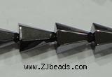 CHE175 15.5 inches 10*12mm faceted cone hematite beads wholesale