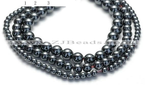 CHE18 16 inches 4mm & 6mm & 8mm round hematite beads Wholesale