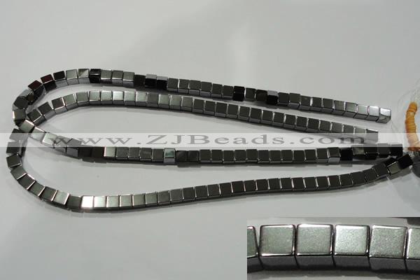 CHE182 15.5 inches 6*6mm cube hematite beads wholesale