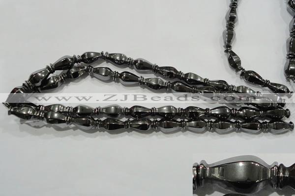 CHE197 15.5 inches 10*20mm vase-shaped hematite beads wholesale