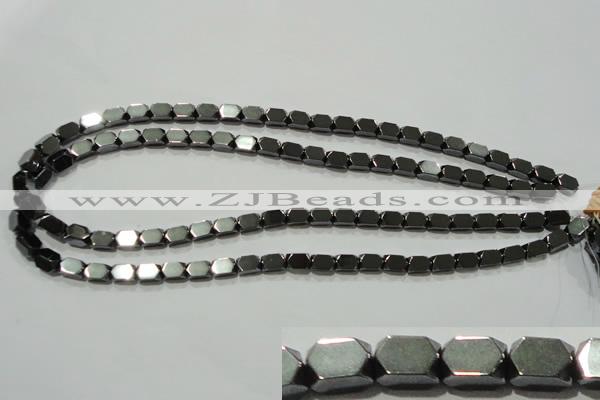 CHE222 15.5 inches 5*8mm faceted cuboid hematite beads wholesale