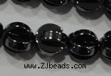 CHE245 15.5 inches 10mm curved moon hematite beads wholesale
