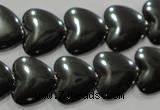 CHE260 15.5 inches 16*16mm heart hematite beads wholesale