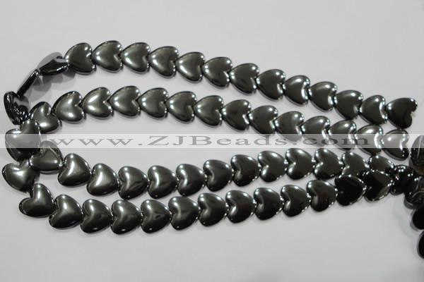 CHE260 15.5 inches 16*16mm heart hematite beads wholesale