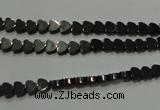 CHE266 15.5 inches 4*4mm heart hematite beads wholesale