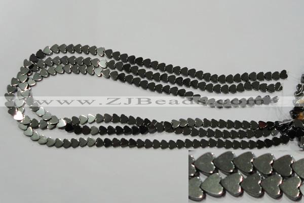 CHE267 15.5 inches 6*6mm heart hematite beads wholesale
