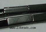 CHE290 15.5 inches 6*16mm rectangle double drilled hematite beads wholesale