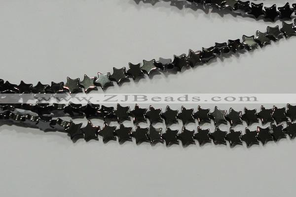 CHE293 15.5 inches 6mm star hematite beads wholesale