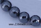 CHE37 16 inches 14mm faceted round hematite beads Wholesale