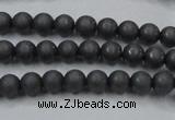 CHE402 15.5 inches 4mm round matte hematite beads wholesale