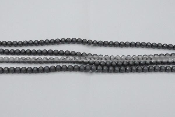 CHE402 15.5 inches 4mm round matte hematite beads wholesale