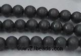 CHE403 15.5 inches 6mm round matte hematite beads wholesale