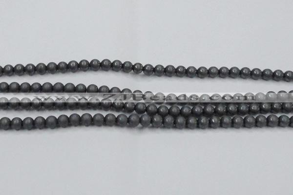 CHE403 15.5 inches 6mm round matte hematite beads wholesale