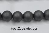 CHE405 15.5 inches 10mm round matte hematite beads wholesale