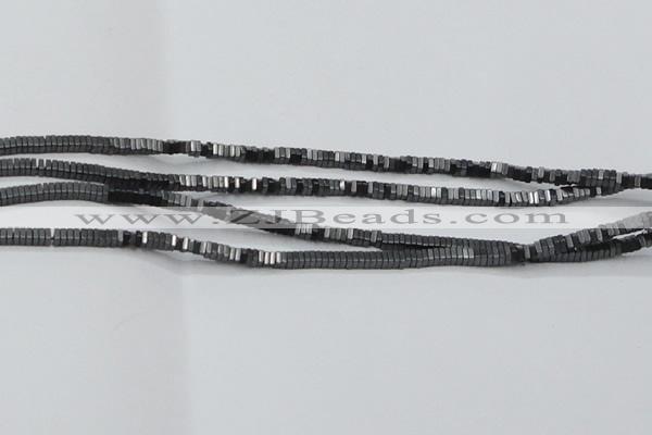 CHE411 15.5 inches 1*3*3mm square matte hematite beads wholesale