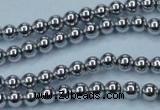 CHE423 15.5 inches 4mm round plated hematite beads wholesale