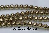 CHE432 15.5 inches 4mm round plated hematite beads wholesale