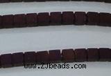 CHE442 15.5 inches 3*3mm cube matte plated hematite beads wholesale