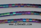 CHE453 15.5 inches 2*2mm cube plated hematite beads wholesale