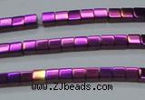 CHE454 15.5 inches 2*2mm cube plated hematite beads wholesale