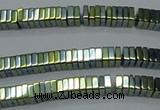 CHE572 15.5 inches 1*3*3mm square plated hematite beads wholesale