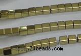 CHE592 15.5 inches 2*2mm cube plated hematite beads wholesale