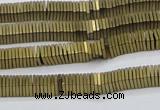 CHE619 15.5 inches 1*2*2mm square matte plated hematite beads