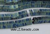 CHE629 15.5 inches 1*3*3mm square matte plated hematite beads