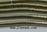 CHE642 15.5 inches 1*2mm tyre plated hematite beads wholesale