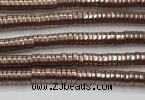 CHE653 15.5 inches 1*3mm tyre plated hematite beads wholesale