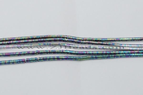 CHE656 15.5 inches 1*3mm tyre plated hematite beads wholesale