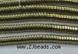 CHE662 15.5 inches 1*4mm tyre plated hematite beads wholesale