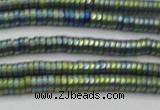 CHE673 15.5 inches 1*2mm tyre matte plated hematite beads