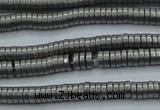 CHE675 15.5 inches 1*3mm tyre matte plated hematite beads